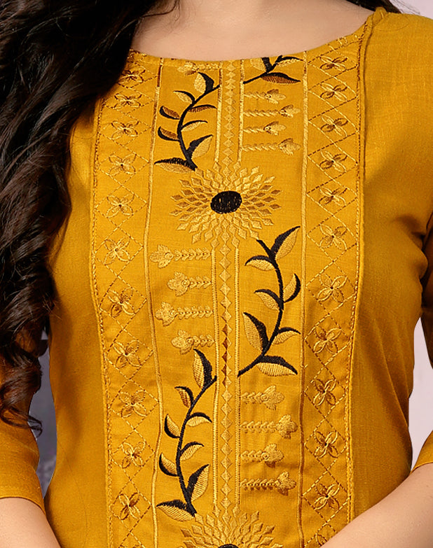 Women’s Embroidered Plus Size Straight Kurti Pack of 2