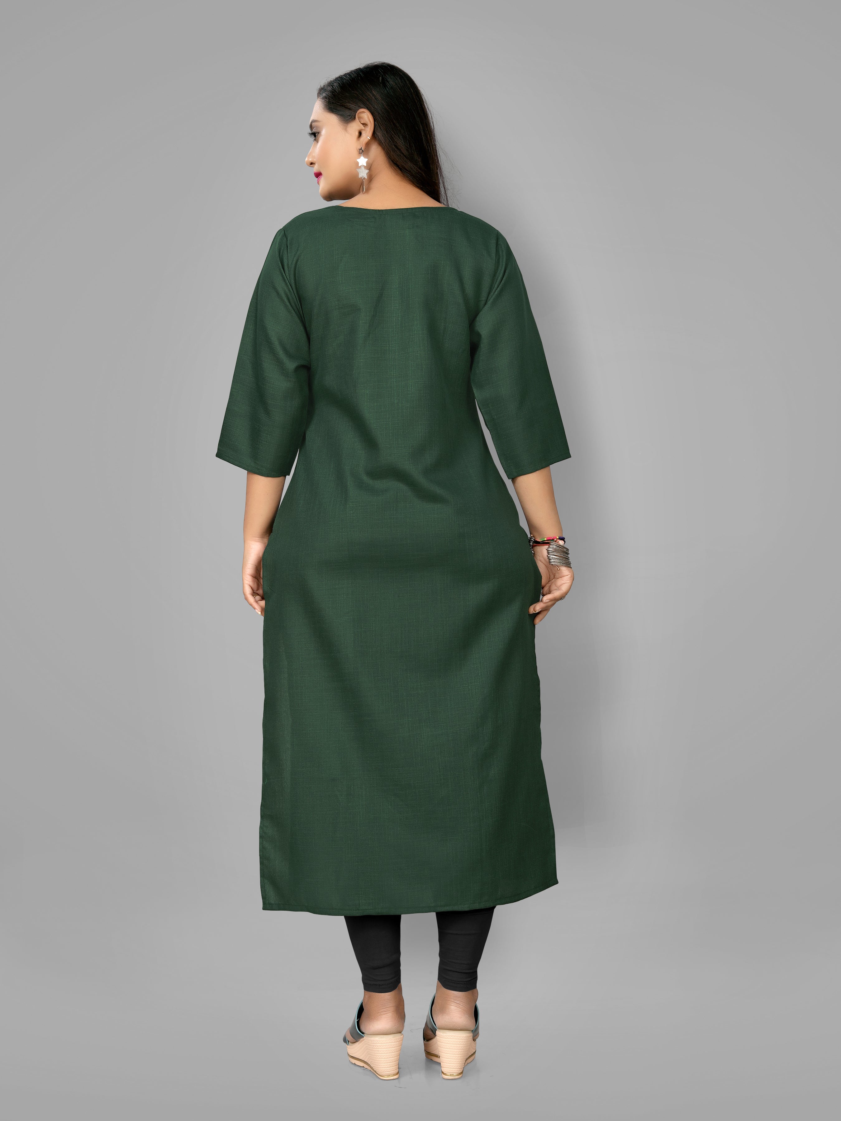 Women’s Embroidered Plus Size Straight Kurti Pack of 2