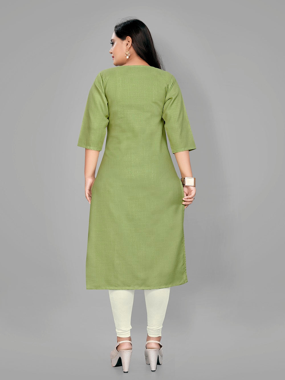 Women’s Embroidered Plus Size Straight Kurti Pack of 2
