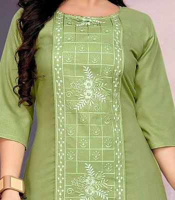 Women’s Embroidered Plus Size Straight Kurti Pack of 2