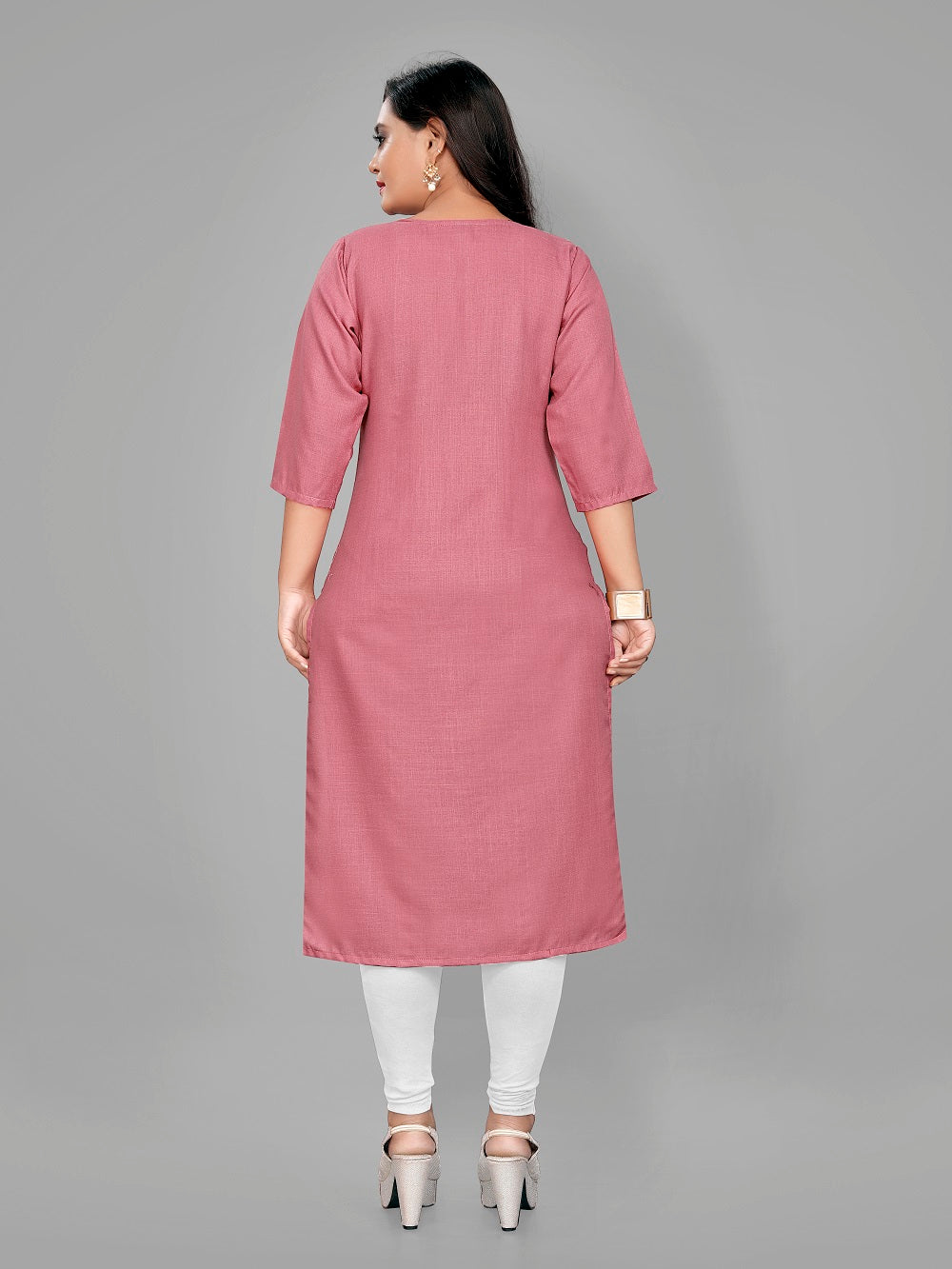 Women’s Embroidered Plus Size Straight Kurti Pack of 2