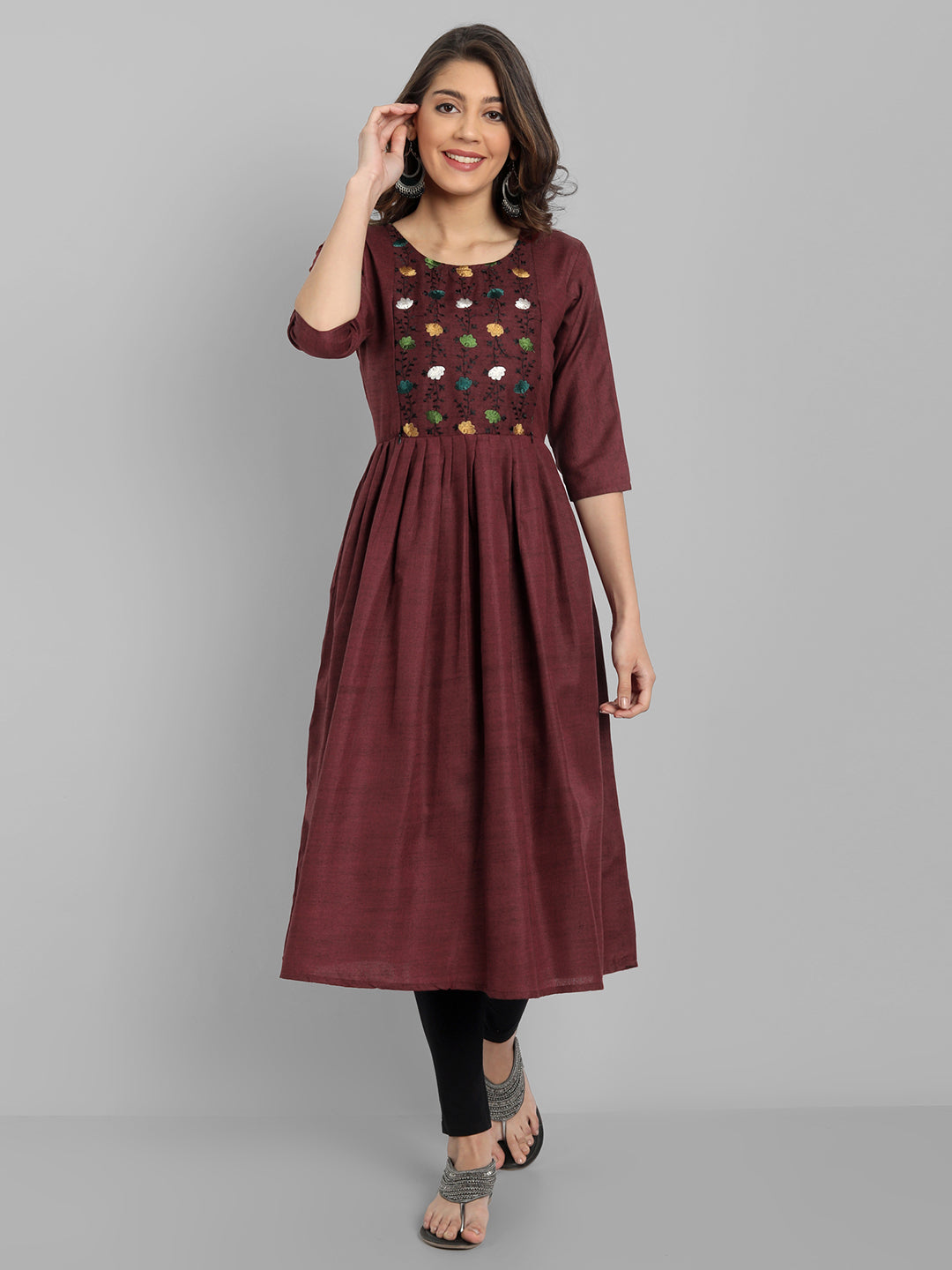 Women’s Floral Embroidered Maternity Feeding Kurti | Cotton | M to 3XL