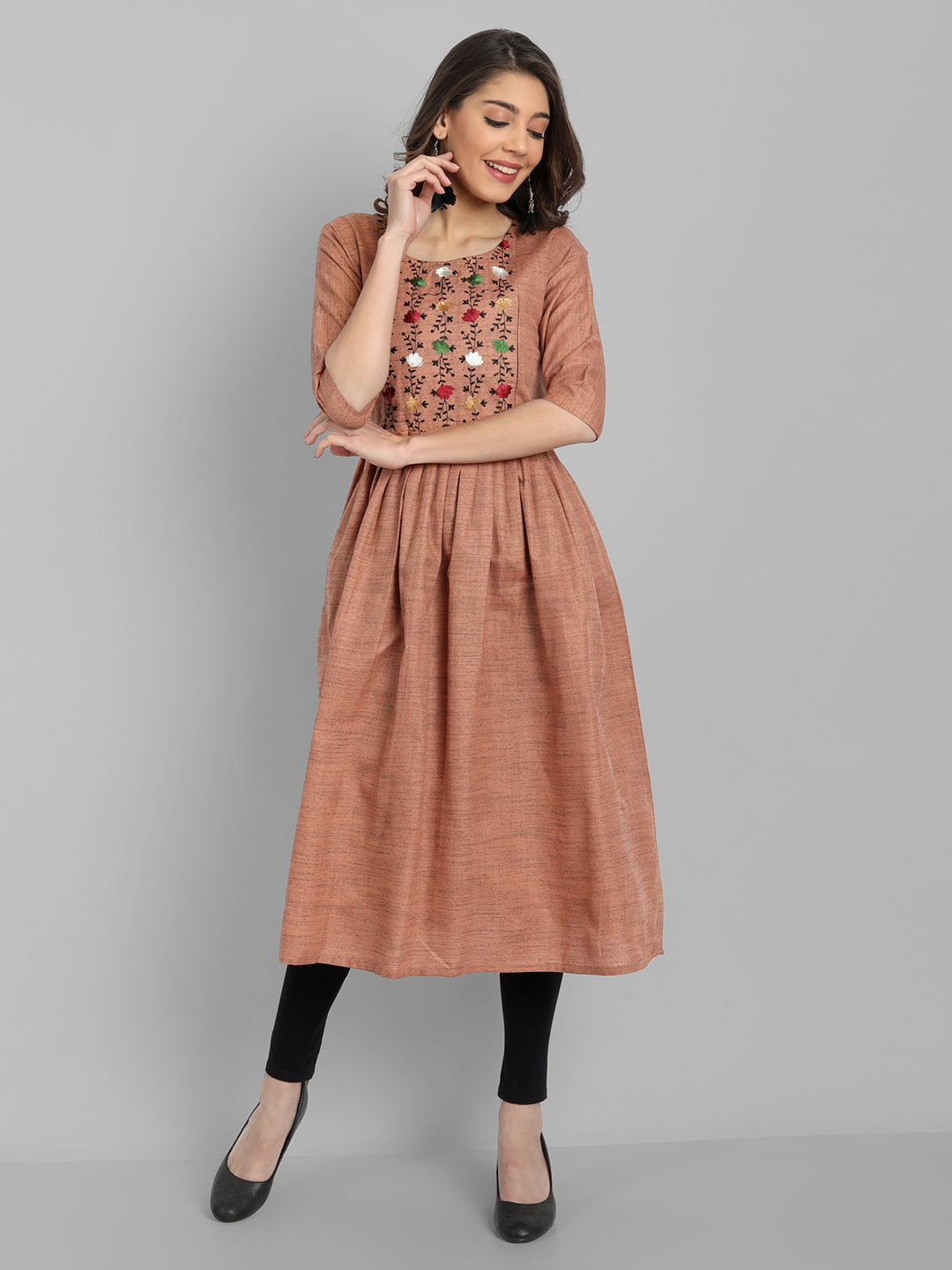 Women’s Floral Embroidered Maternity Feeding Kurti | Cotton | M to 3XL