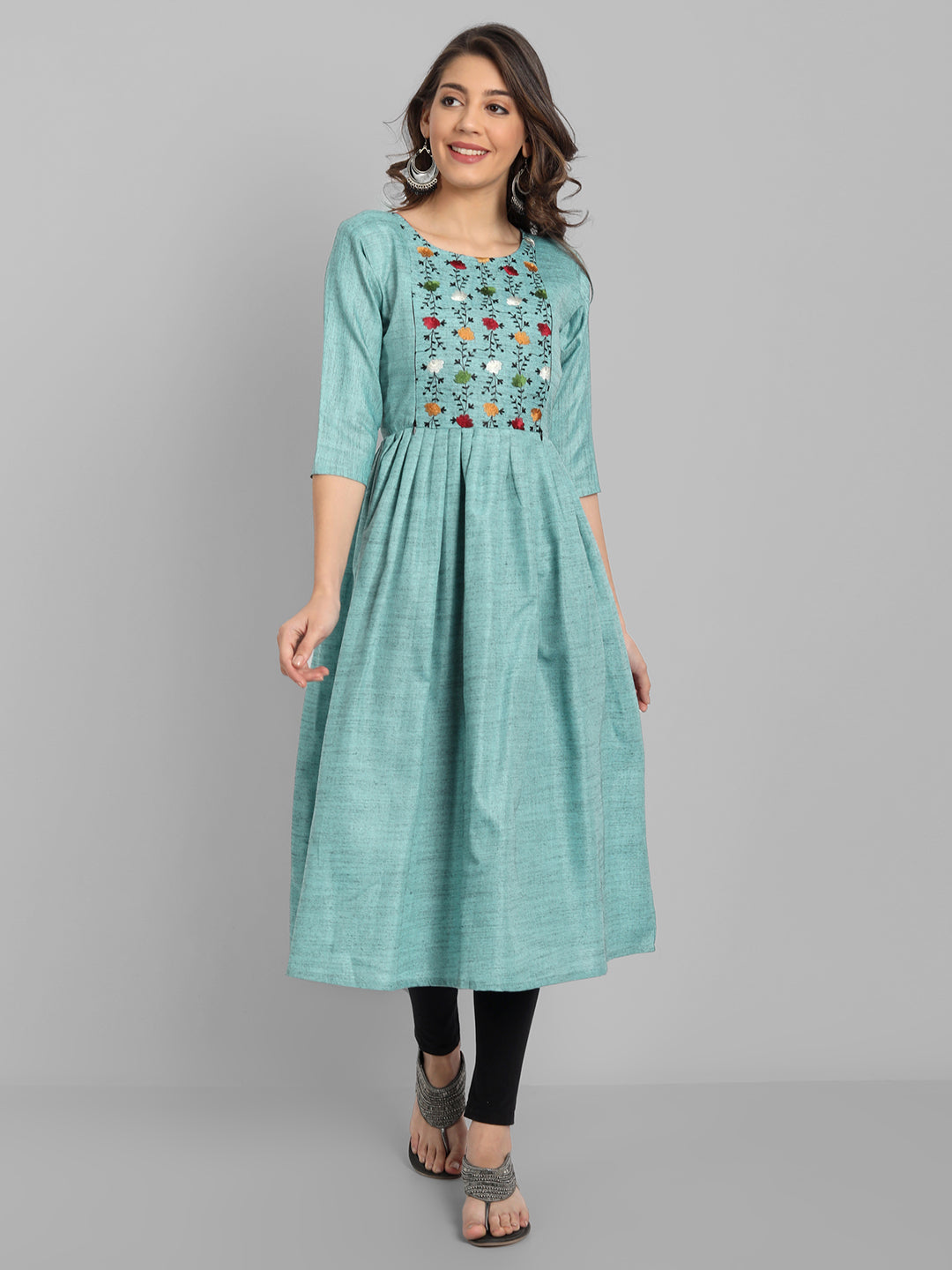 Women’s Floral Embroidered Maternity Feeding Kurti | Cotton | M to 3XL