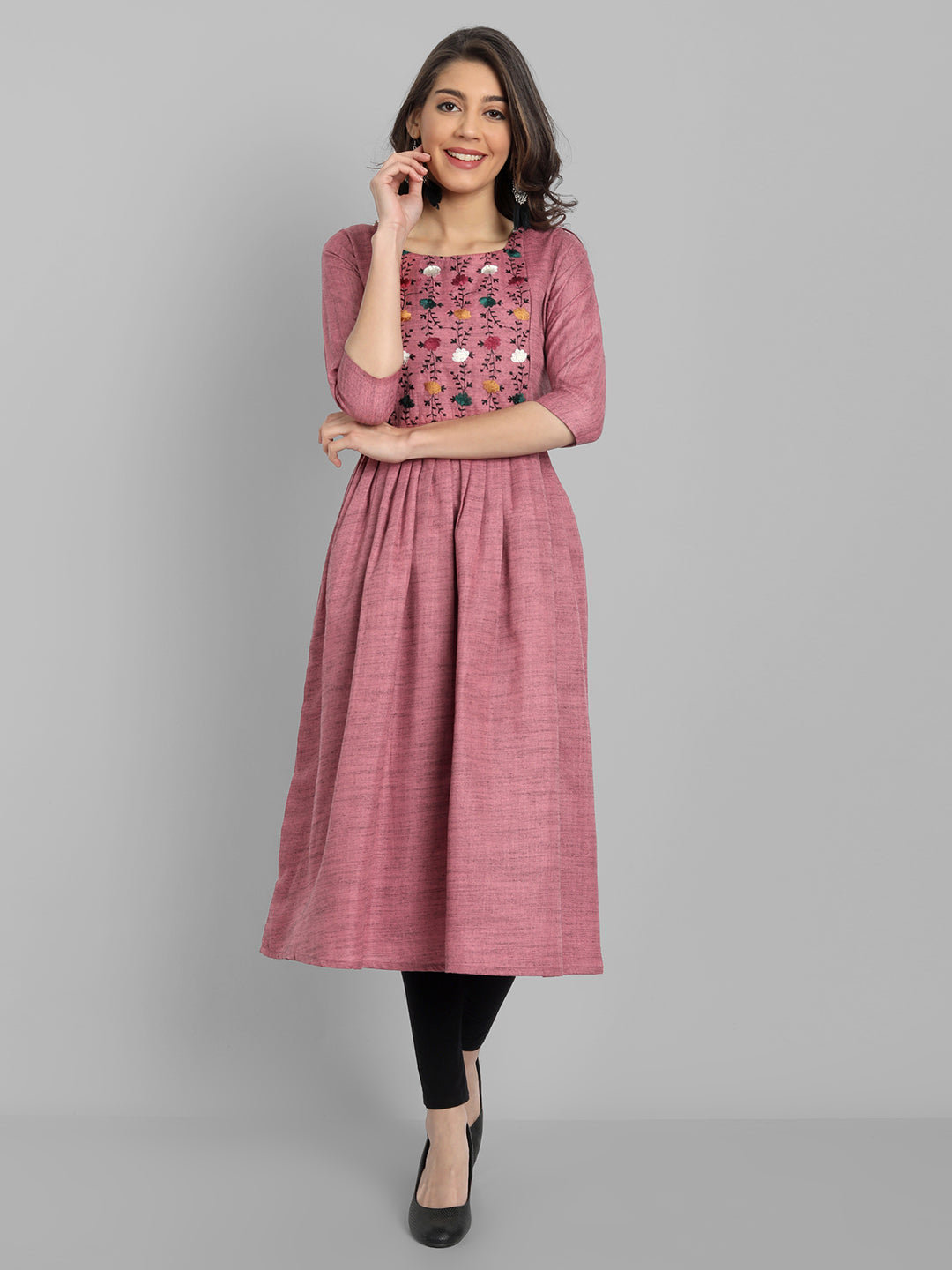 Women’s Floral Embroidered Maternity Feeding Kurti | Cotton | M to 3XL