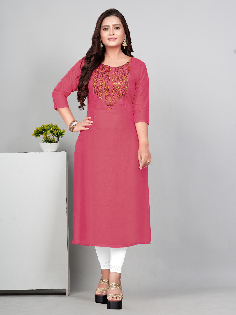 Women’s Embroidered Yoke Plus Size Kurti | Ethnic Wear