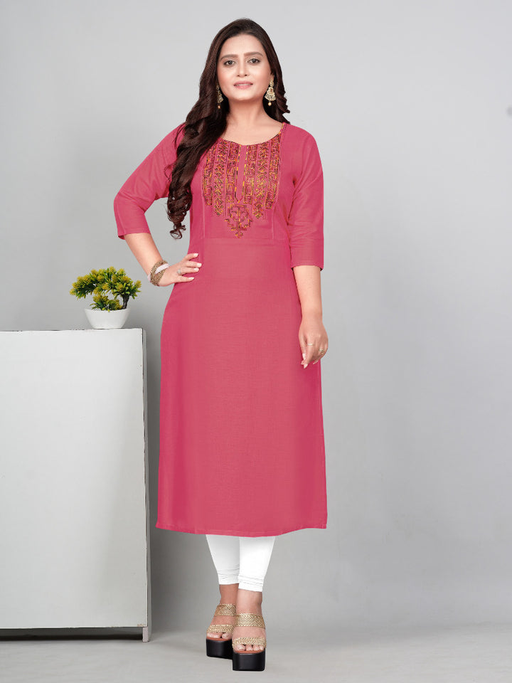 Women’s Embroidered Yoke Plus Size Kurti | Ethnic Wear
