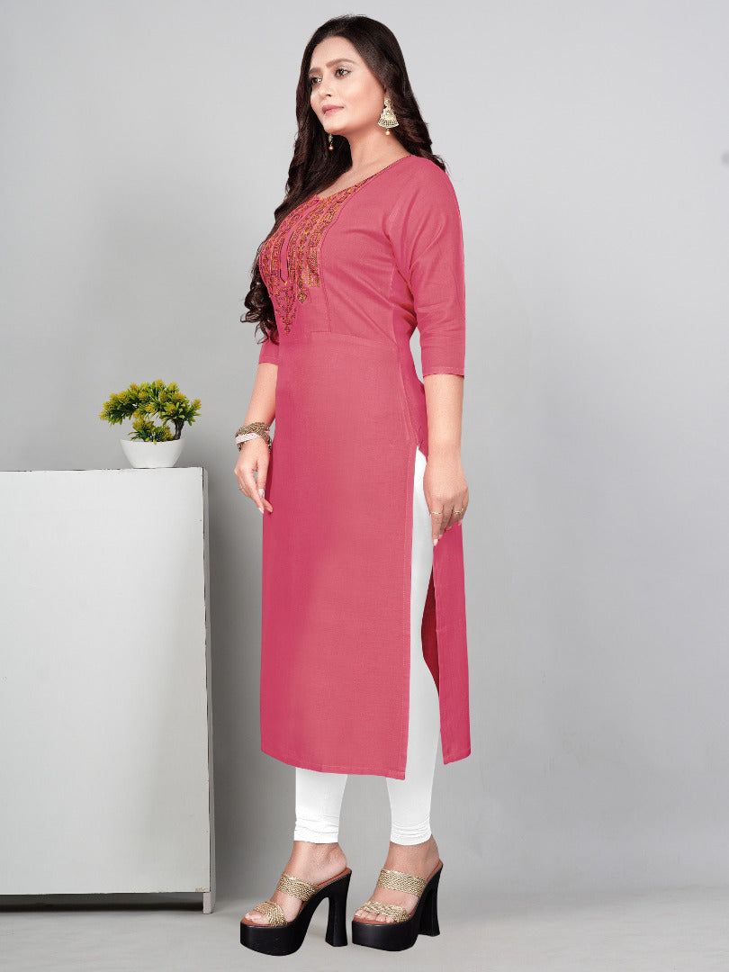 Women’s Embroidered Yoke Plus Size Kurti | Ethnic Wear