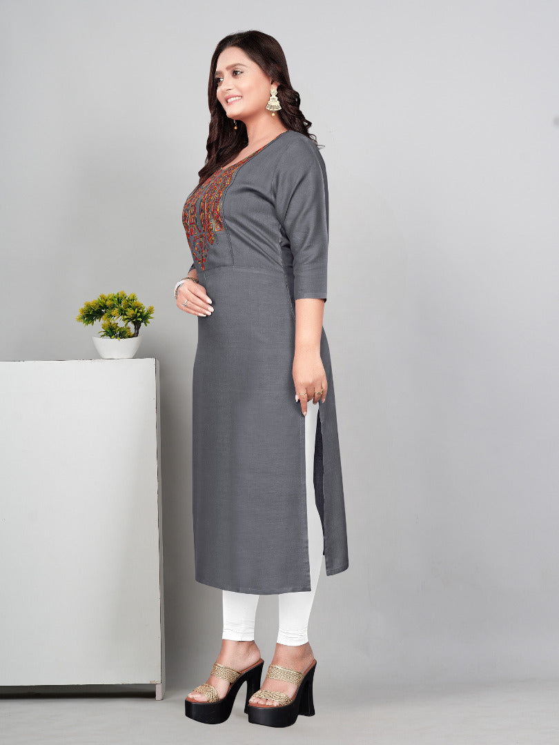 Women’s Embroidered Yoke Plus Size Kurti | Ethnic Wear