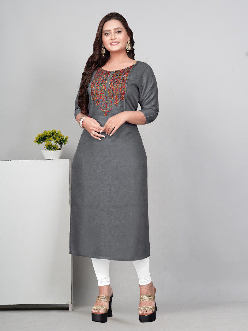 Women’s Embroidered Yoke Plus Size Kurti | Ethnic Wear