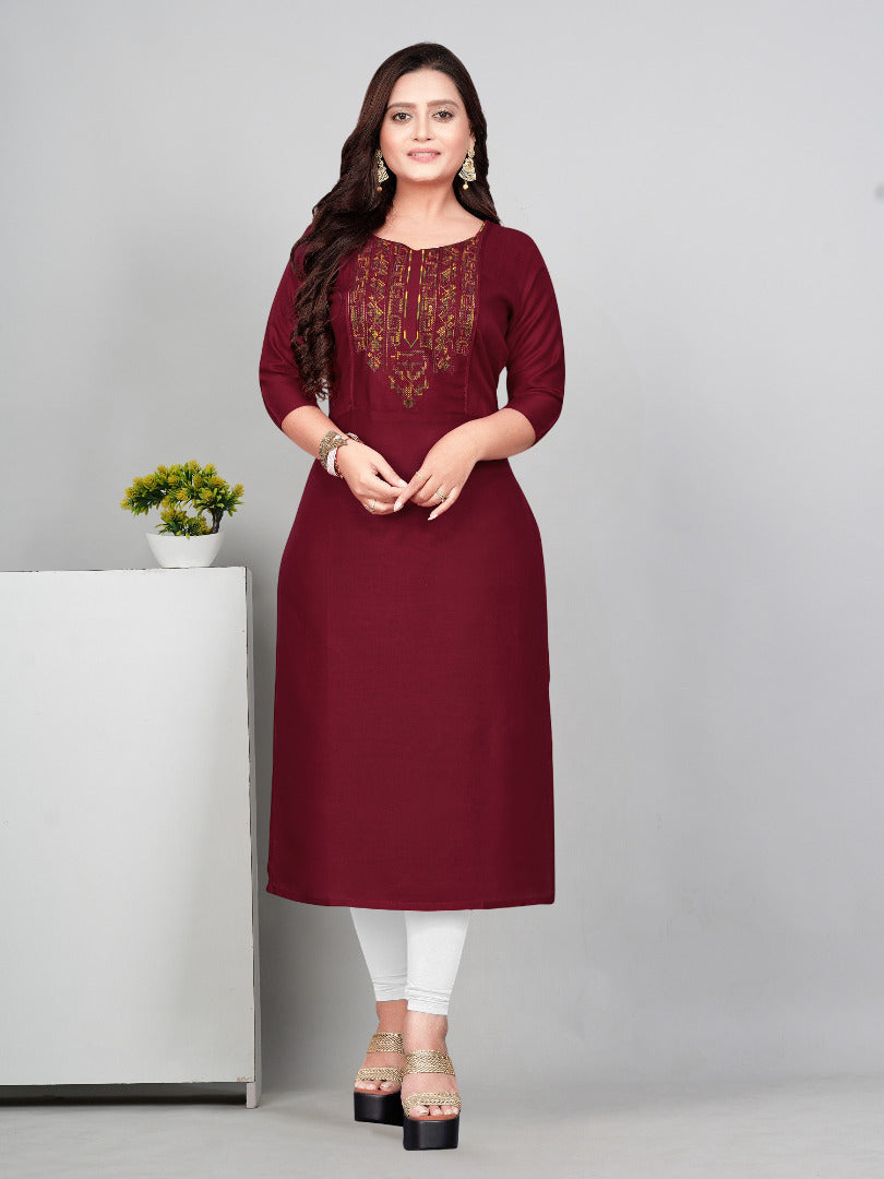 Women’s Embroidered Yoke Plus Size Kurti | Ethnic Wear