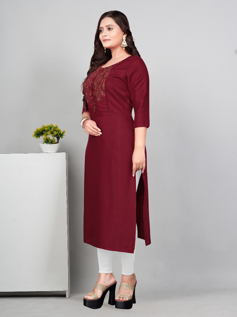 Women’s Embroidered Yoke Plus Size Kurti | Ethnic Wear