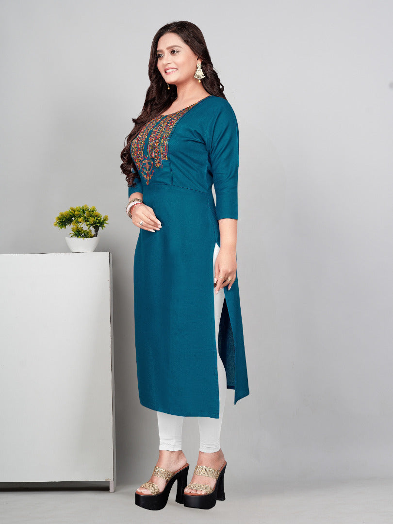 Women’s Embroidered Yoke Plus Size Kurti | Ethnic Wear