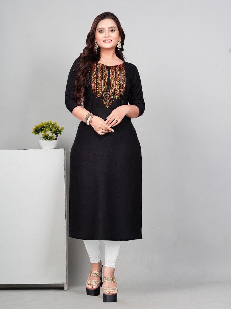 Women’s Embroidered Yoke Plus Size Kurti | Ethnic Wear
