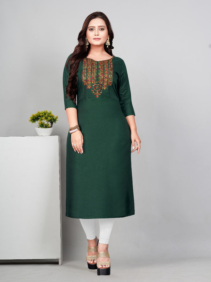 Women’s Embroidered Yoke Plus Size Kurti | Ethnic Wear