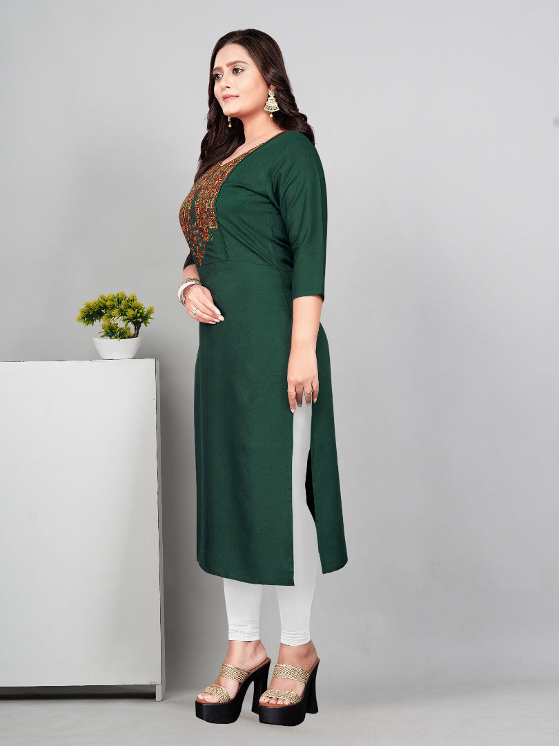 Women’s Embroidered Yoke Plus Size Kurti | Ethnic Wear