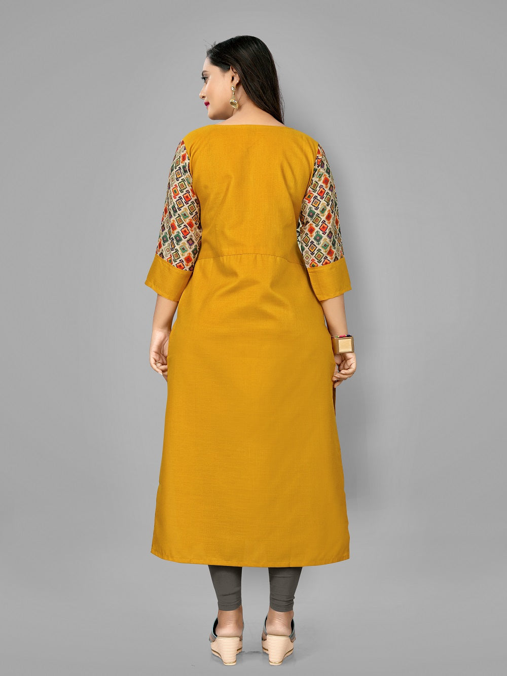 Women’s Casual Printed Yoke Plus Size Kurti | Ethnic Wear