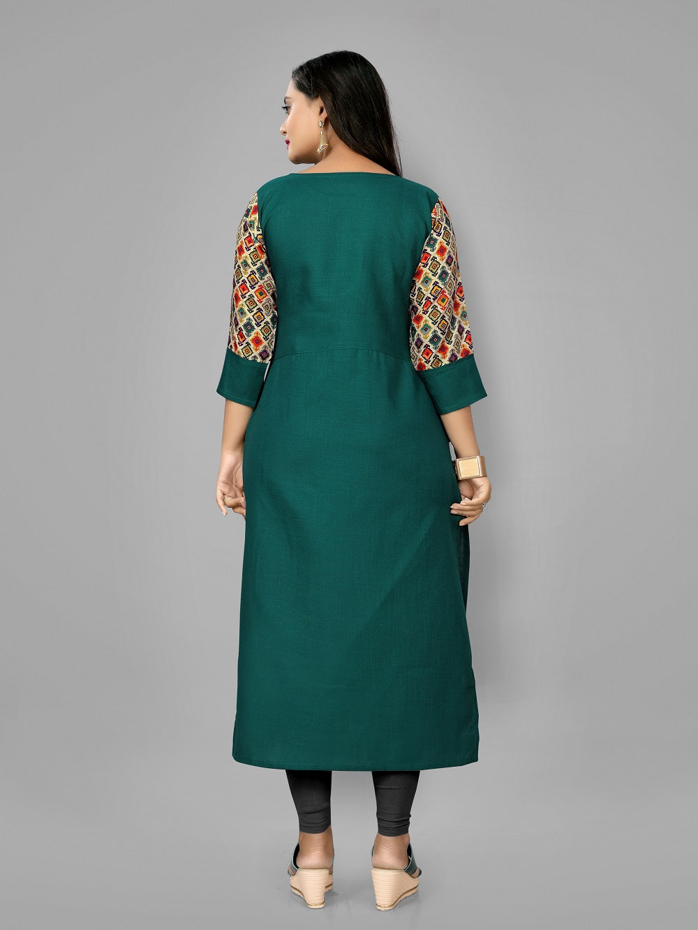 Women’s Casual Printed Yoke Plus Size Kurti | Ethnic Wear
