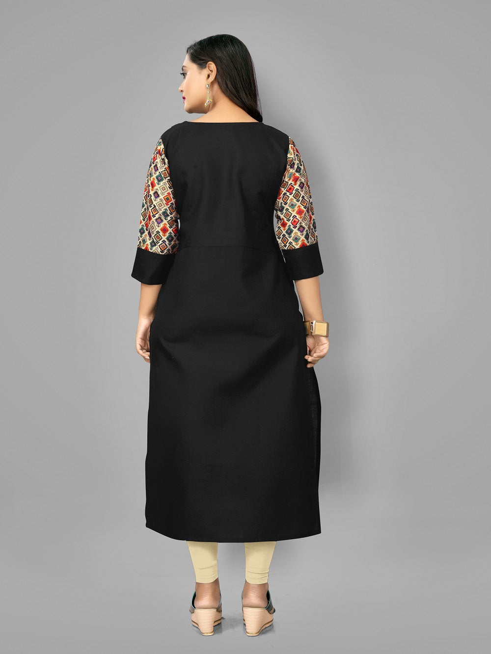 Women’s Casual Printed Yoke Plus Size Kurti | Ethnic Wear