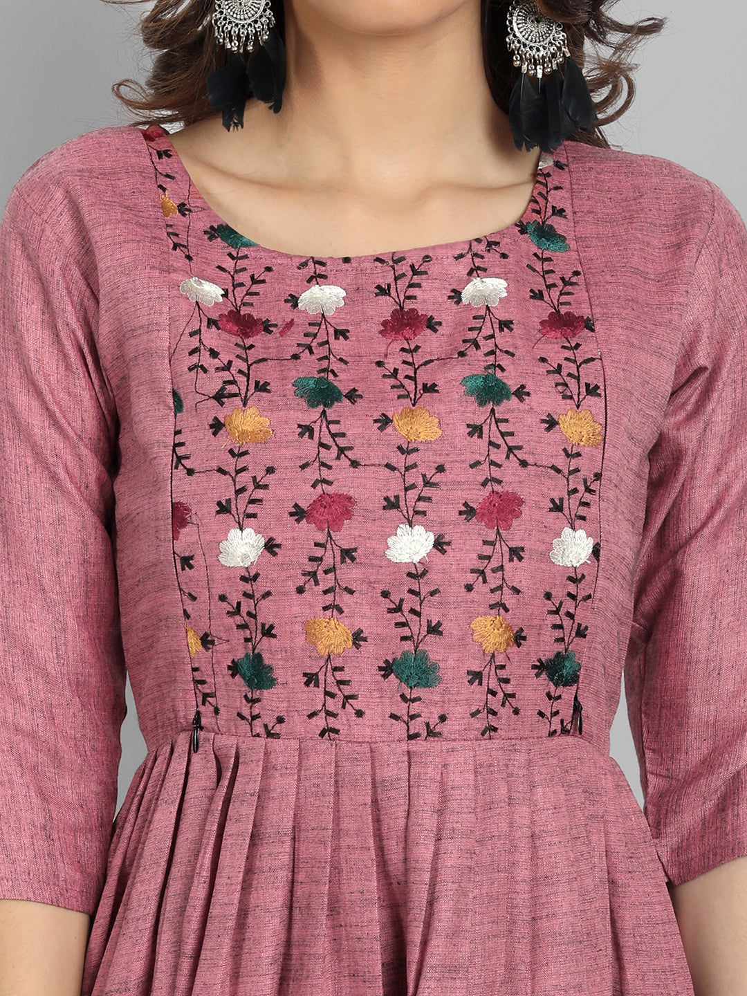 Women’s Floral Embroidered Maternity Feeding Kurti | Cotton | M to 3XL