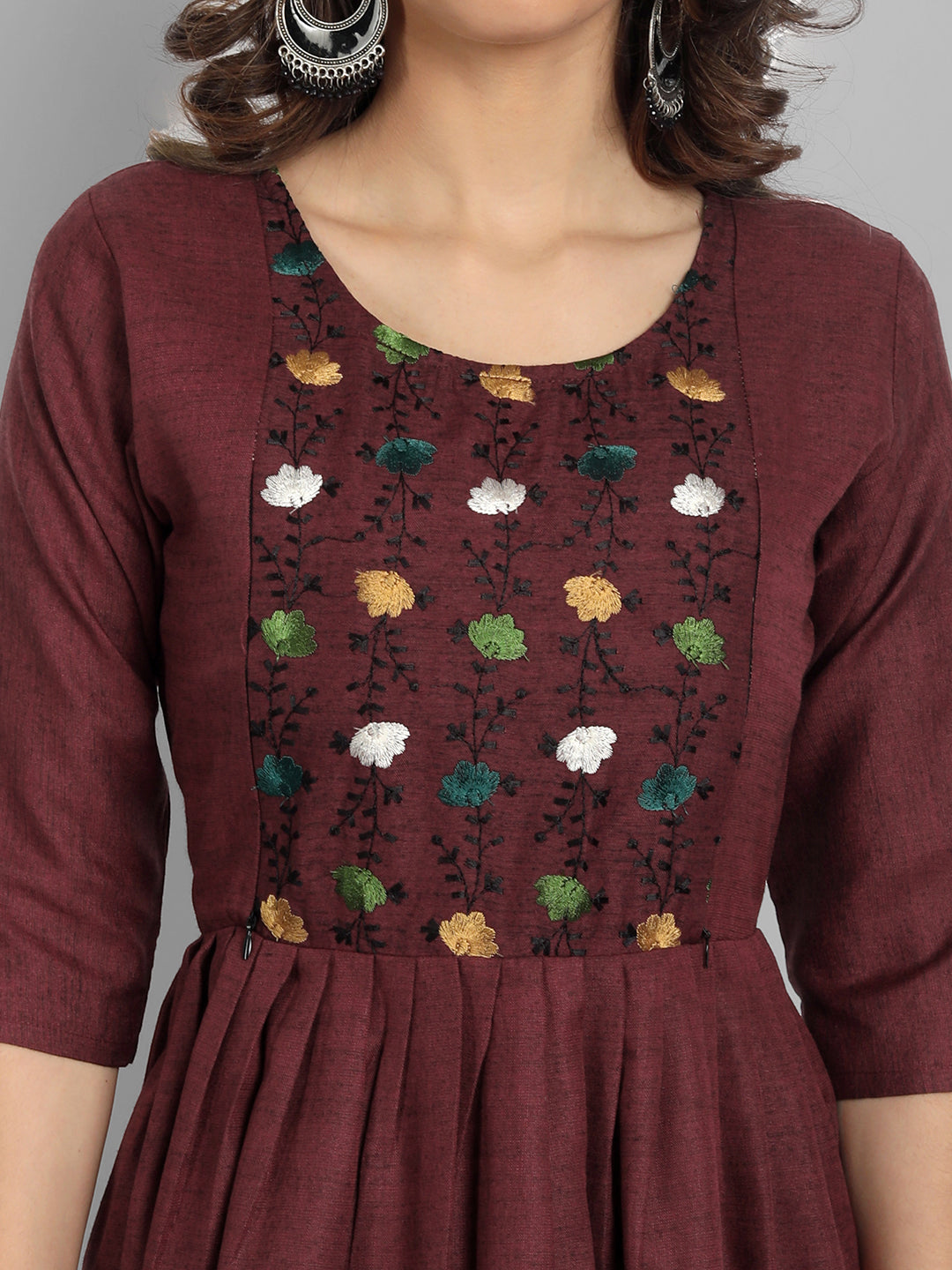 Women’s Floral Embroidered Maternity Feeding Kurti | Cotton | M to 3XL