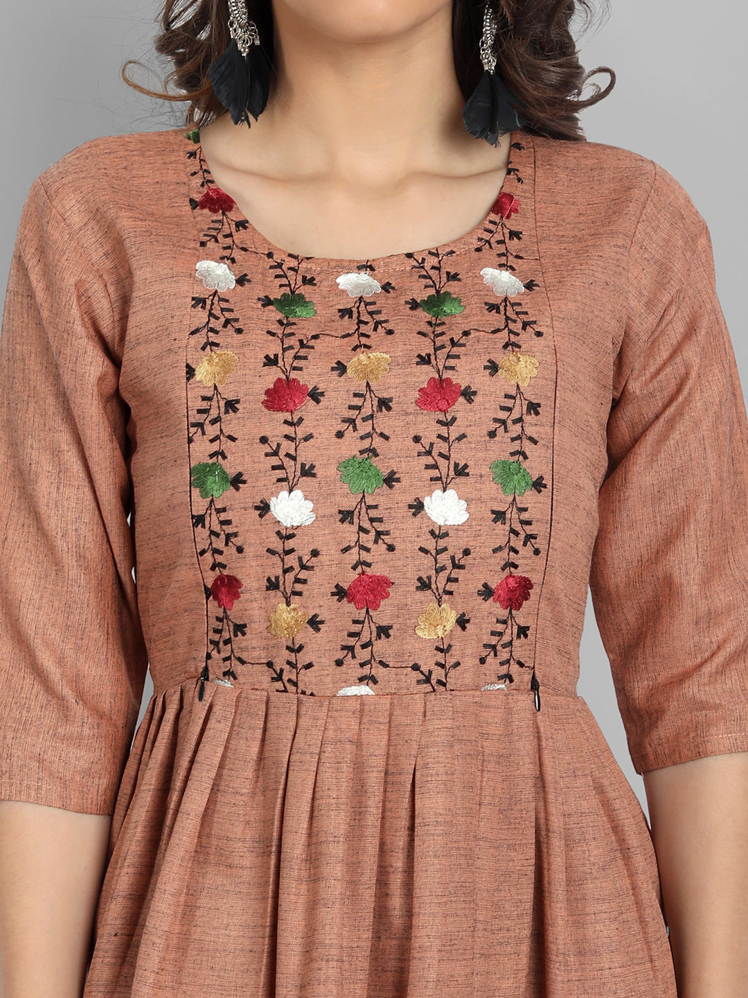 Women’s Floral Embroidered Maternity Feeding Kurti | Cotton | M to 3XL