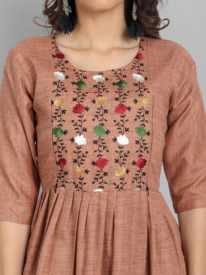 Women’s Floral Embroidered Maternity Feeding Kurti | Cotton | M to 3XL
