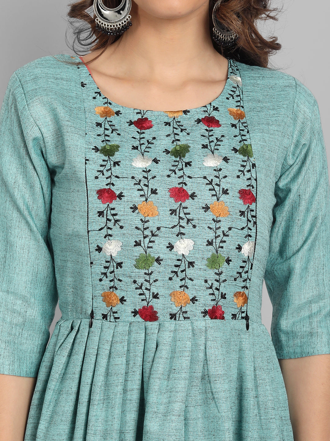 Women’s Floral Embroidered Maternity Feeding Kurti | Cotton | M to 3XL