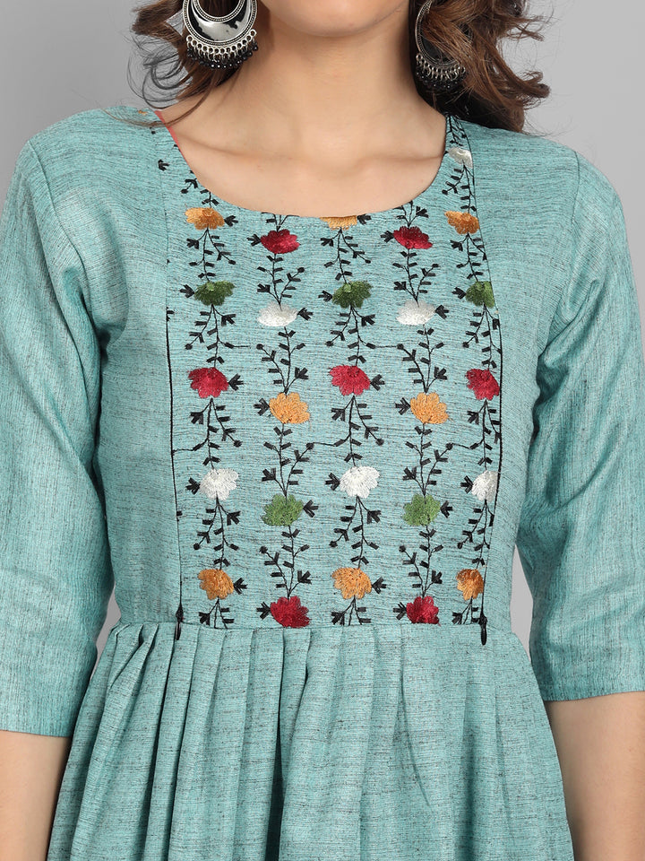 Women’s Floral Embroidered Maternity Feeding Kurti | Cotton | M to 3XL