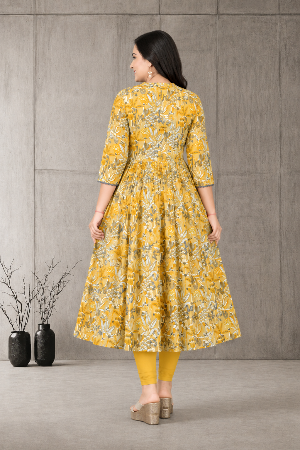 Women’s Stylish Printed Anarkali Kurti | Cotton Ethnic Wear | Size M to 3XL