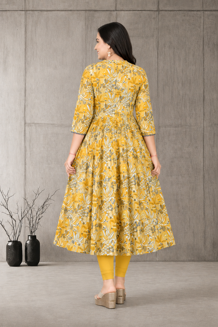 Women’s Stylish Printed Anarkali Kurti | Cotton Ethnic Wear | Size M to 3XL