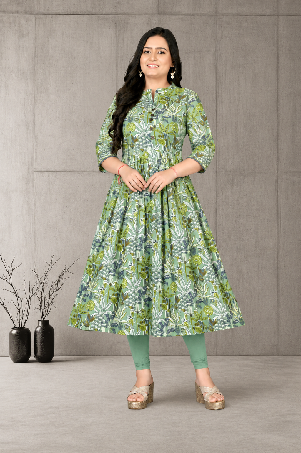 Women’s Stylish Printed Anarkali Kurti | Cotton Ethnic Wear | Size M to 3XL