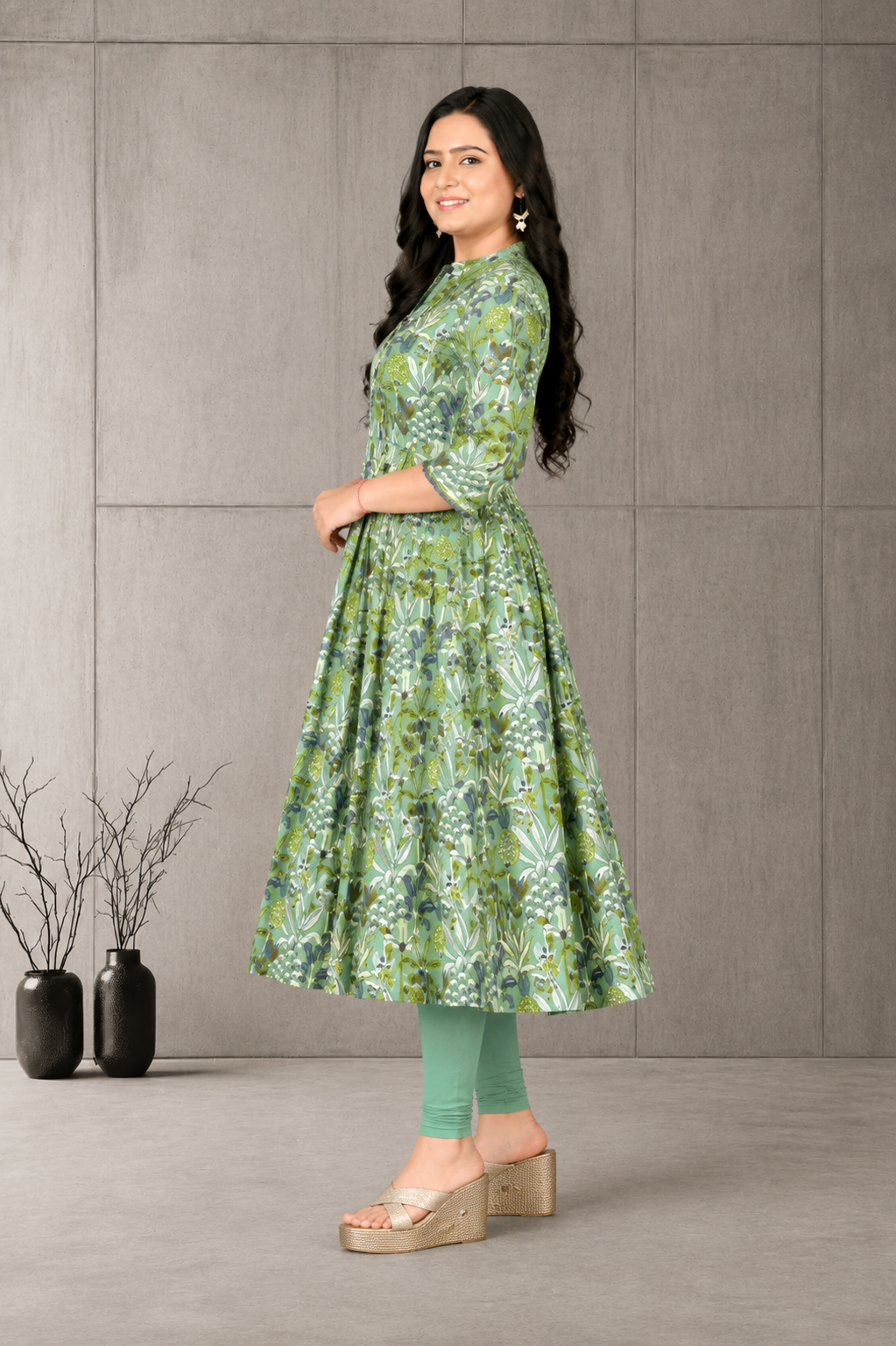 Women’s Stylish Printed Anarkali Kurti | Cotton Ethnic Wear | Size M to 3XL