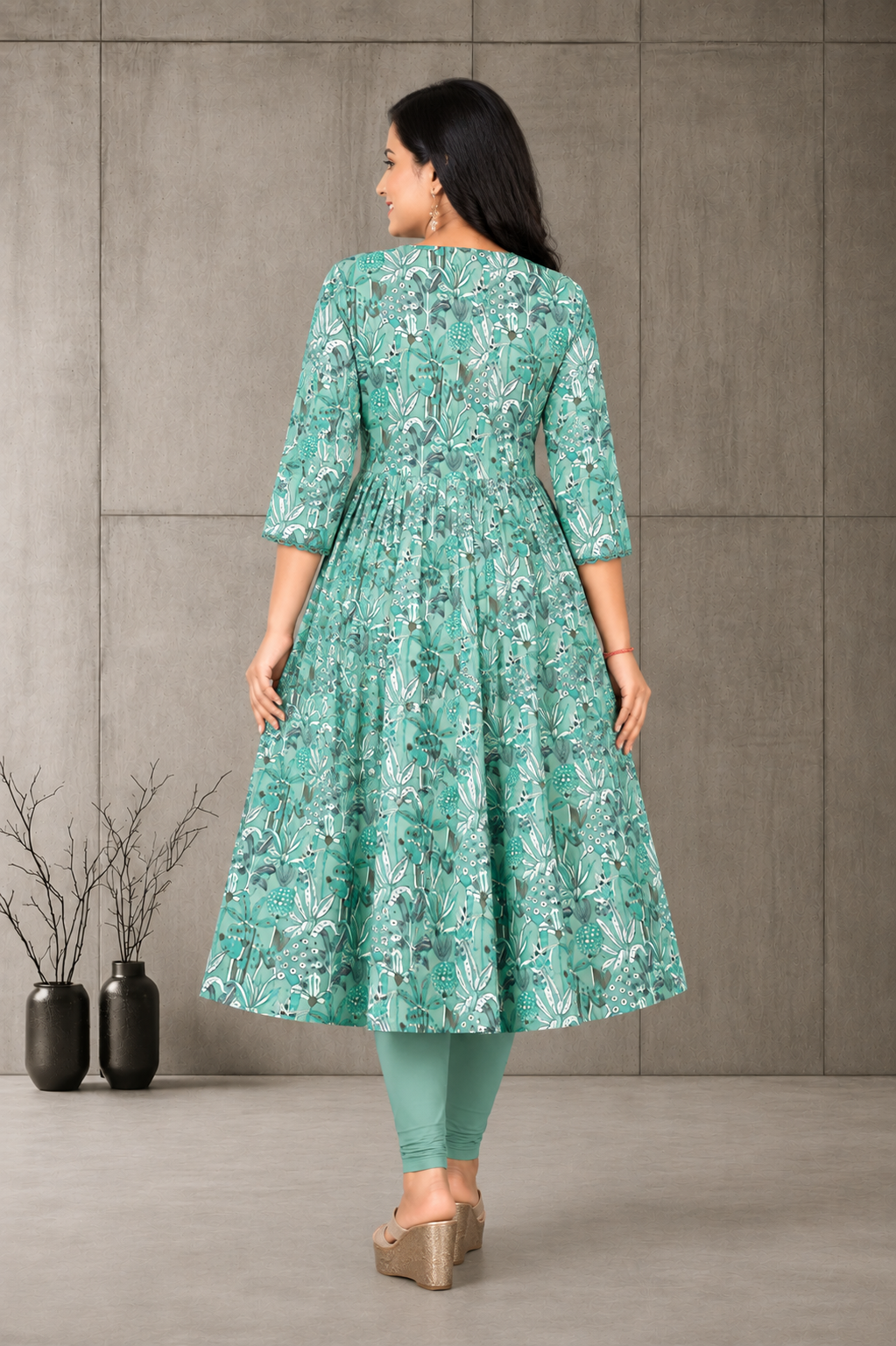 Women’s Stylish Printed Anarkali Kurti | Cotton Ethnic Wear | Size M to 3XL