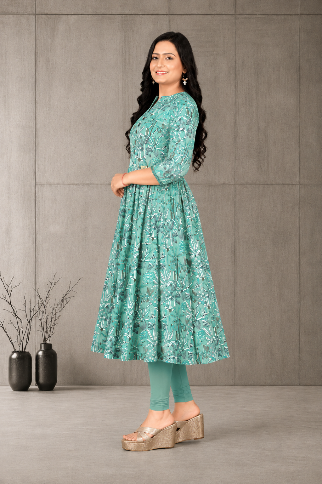 Women’s Stylish Printed Anarkali Kurti | Cotton Ethnic Wear | Size M to 3XL