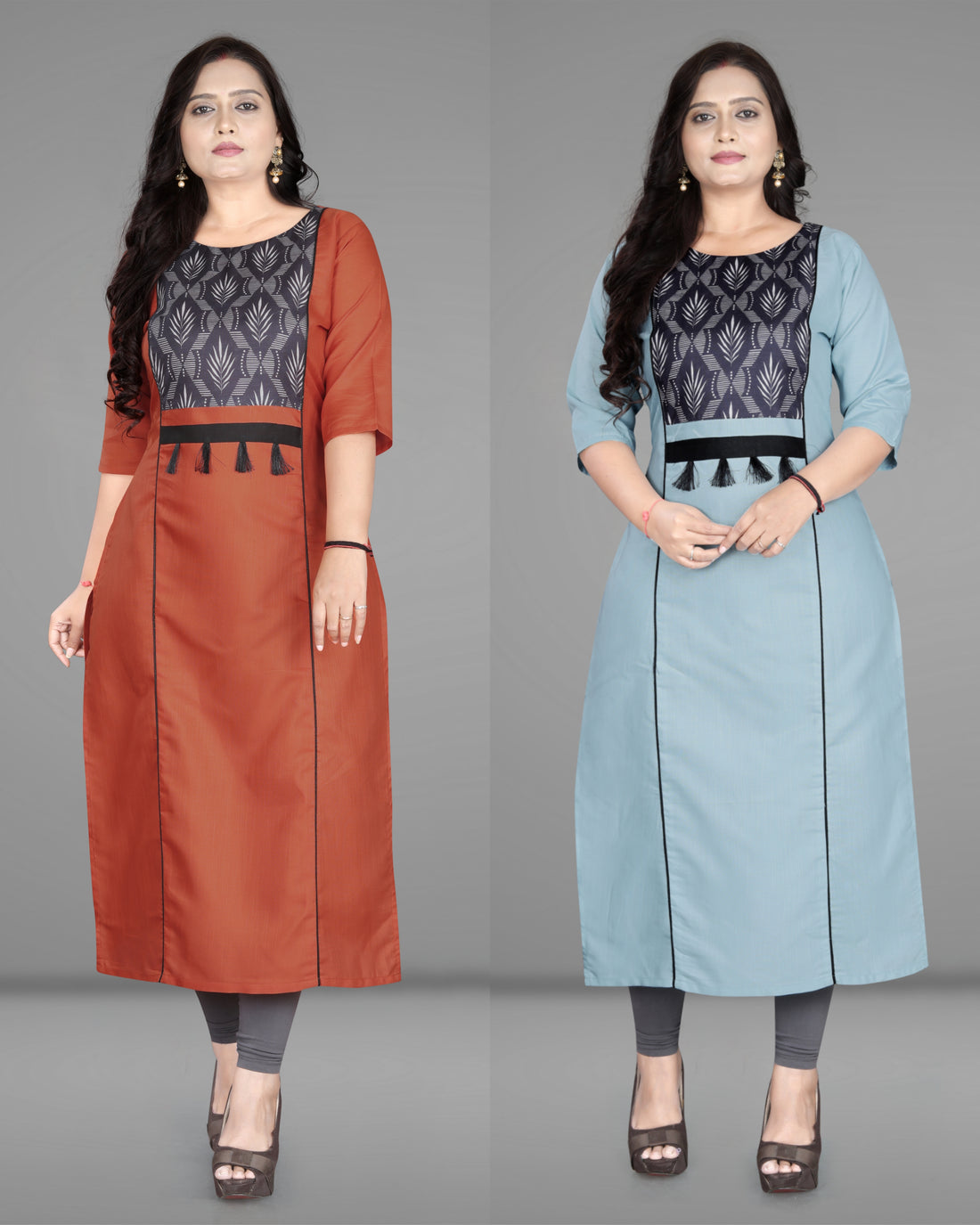 Women’s Printed Plus Size Straight Kurti Pack of 2