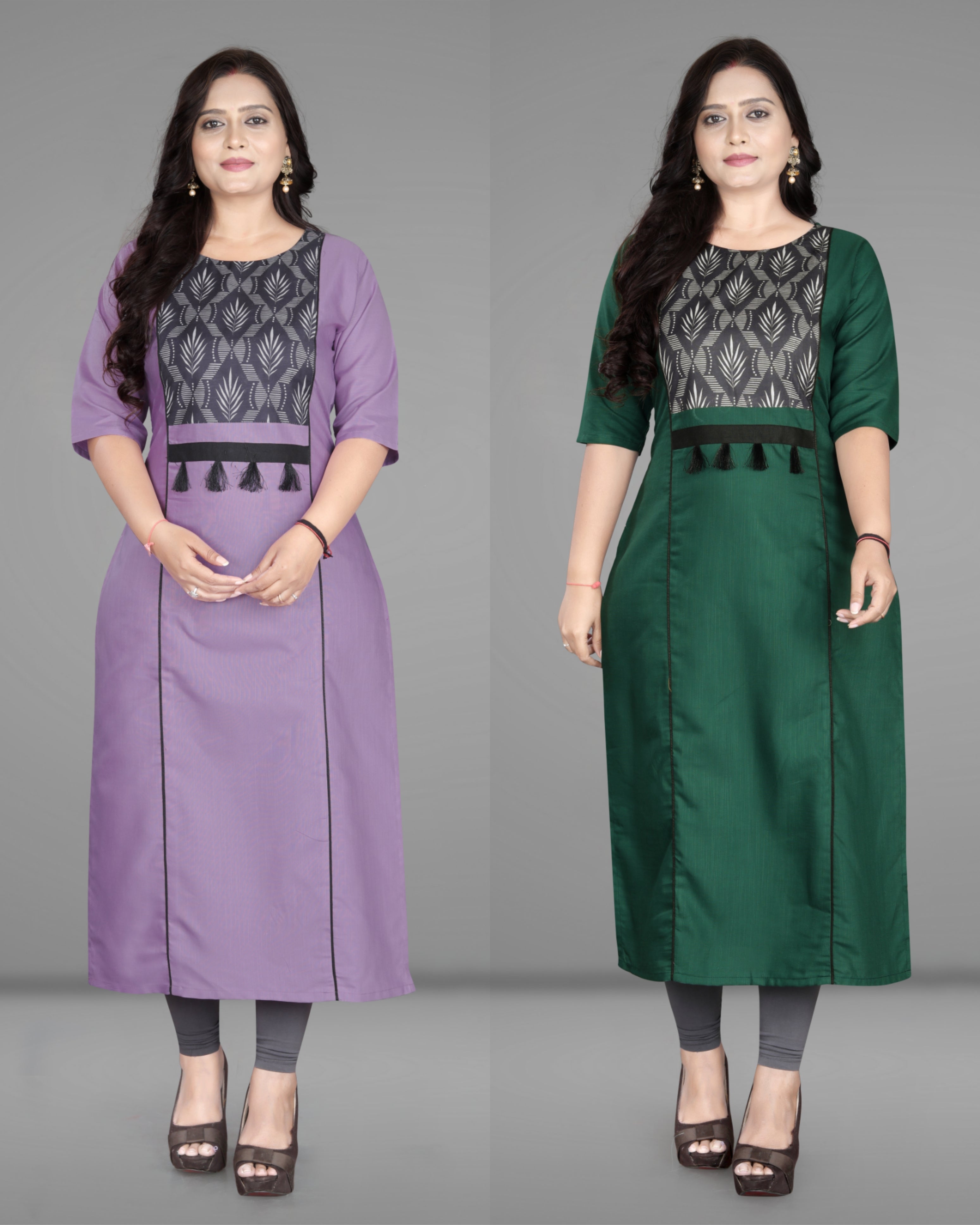 Women’s Printed Plus Size Straight Kurti Pack of 2