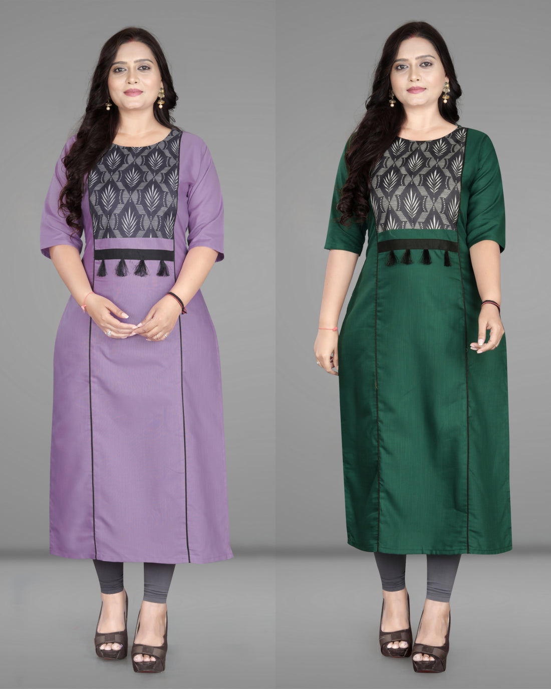 Women’s Printed Plus Size Straight Kurti Pack of 2