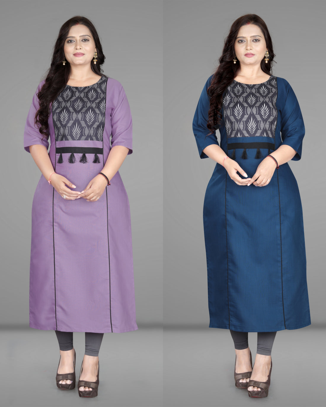 Women’s Printed Plus Size Straight Kurti Pack of 2