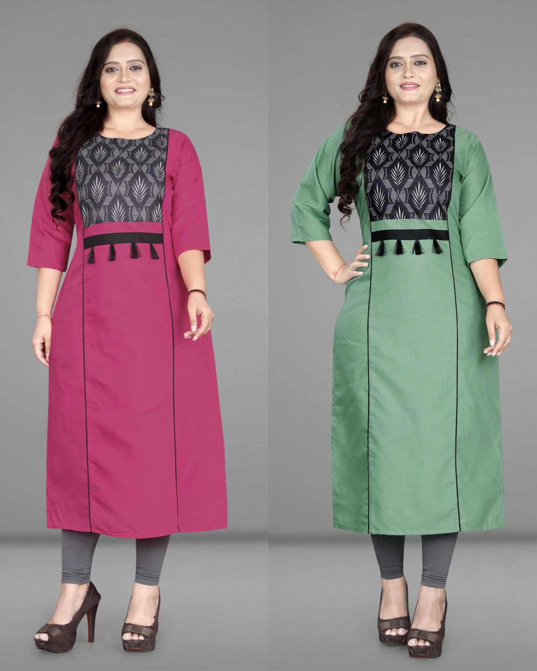 Women’s Printed Plus Size Straight Kurti Pack of 2