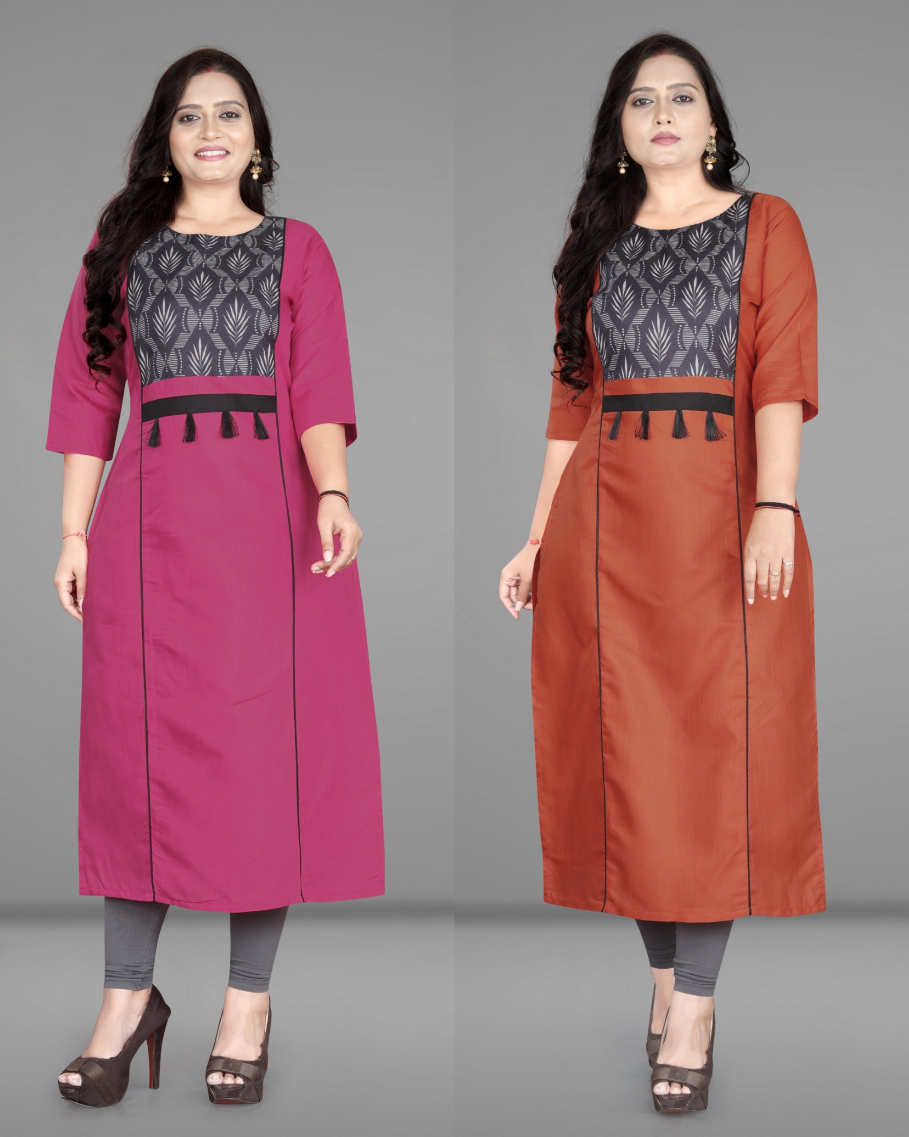 Women’s Printed Plus Size Straight Kurti Pack of 2