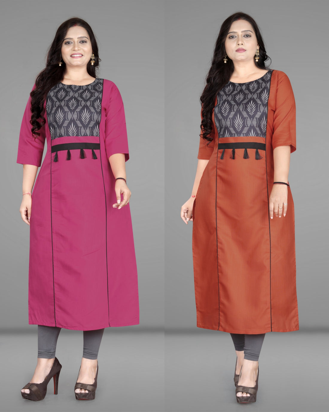 Women’s Printed Plus Size Straight Kurti Pack of 2
