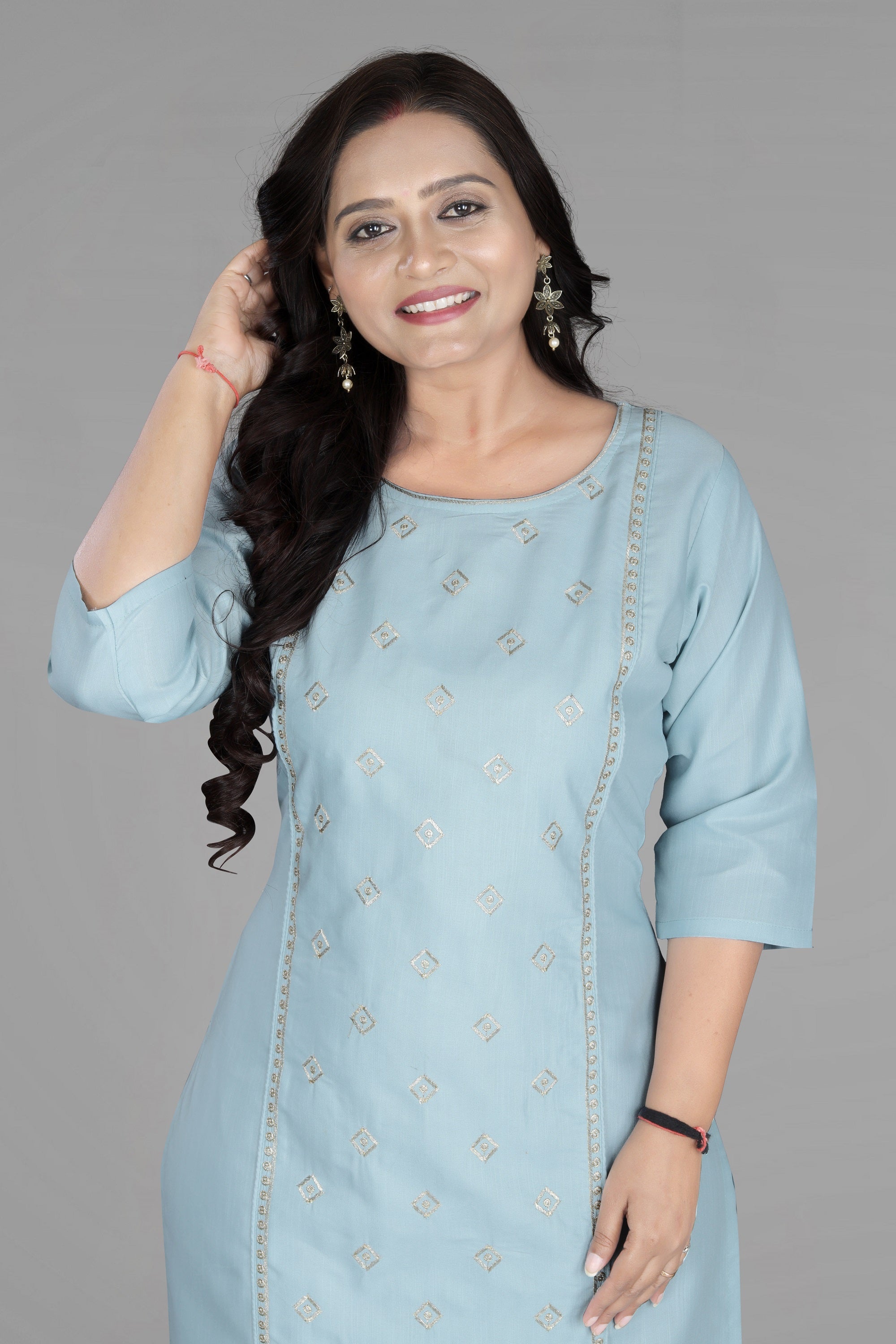 Women’s Embroidered Cotton Slub Kurti | Plus Size Ethnic Wear | M to 6XL
