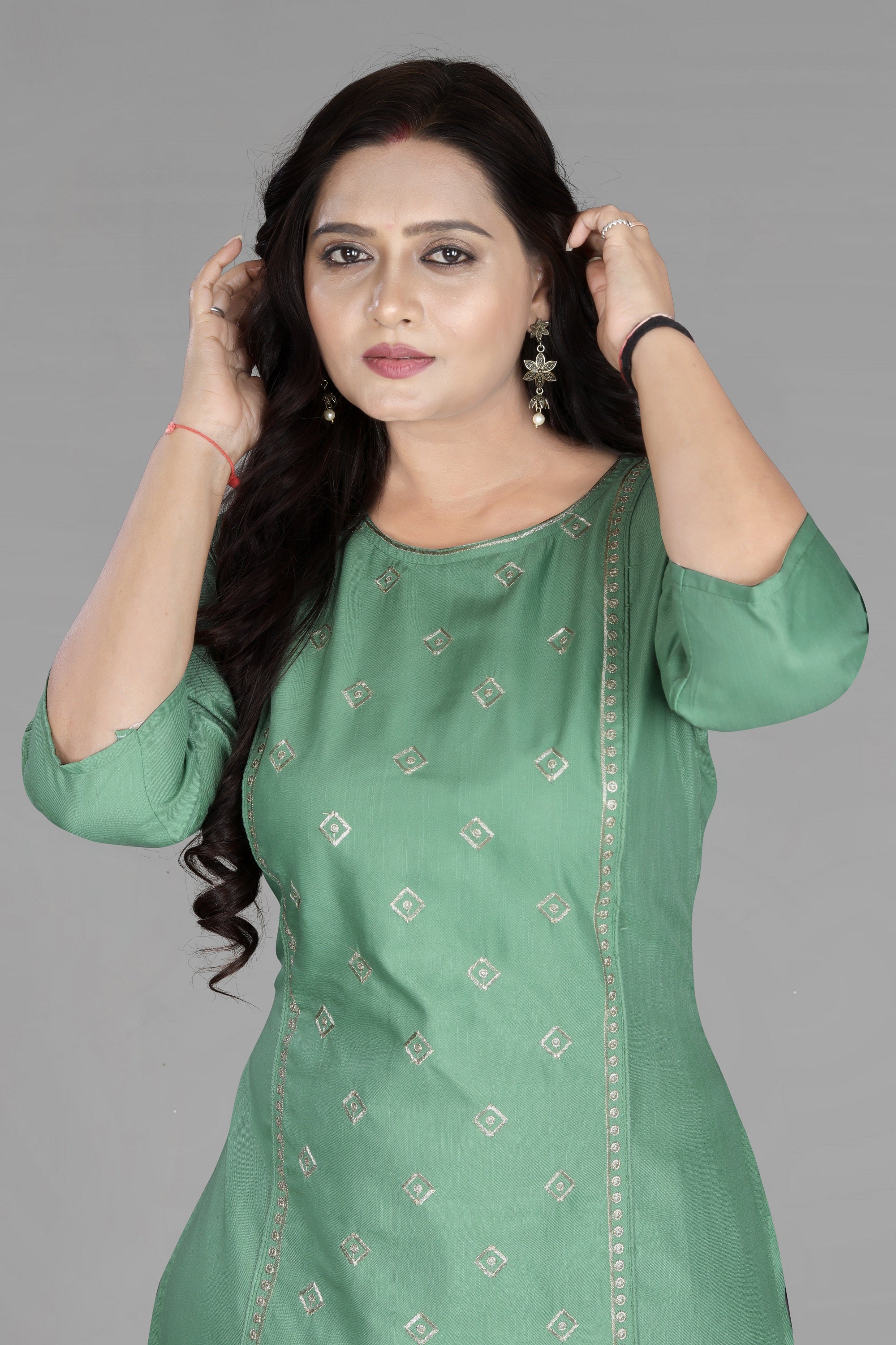 Women’s Embroidered Cotton Slub Kurti | Plus Size Ethnic Wear | M to 6XL