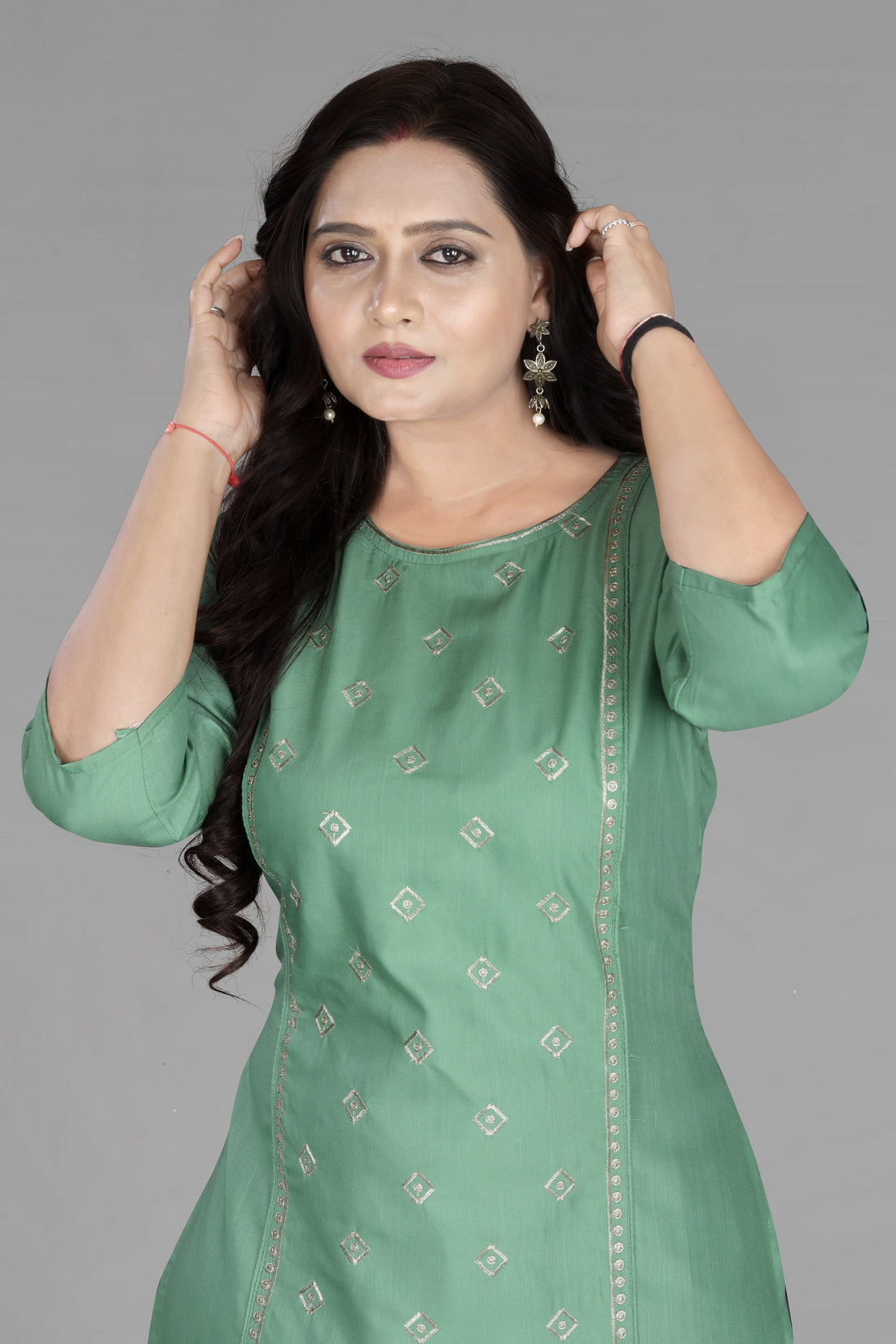 Women’s Embroidered Cotton Slub Kurti | Plus Size Ethnic Wear | M to 6XL