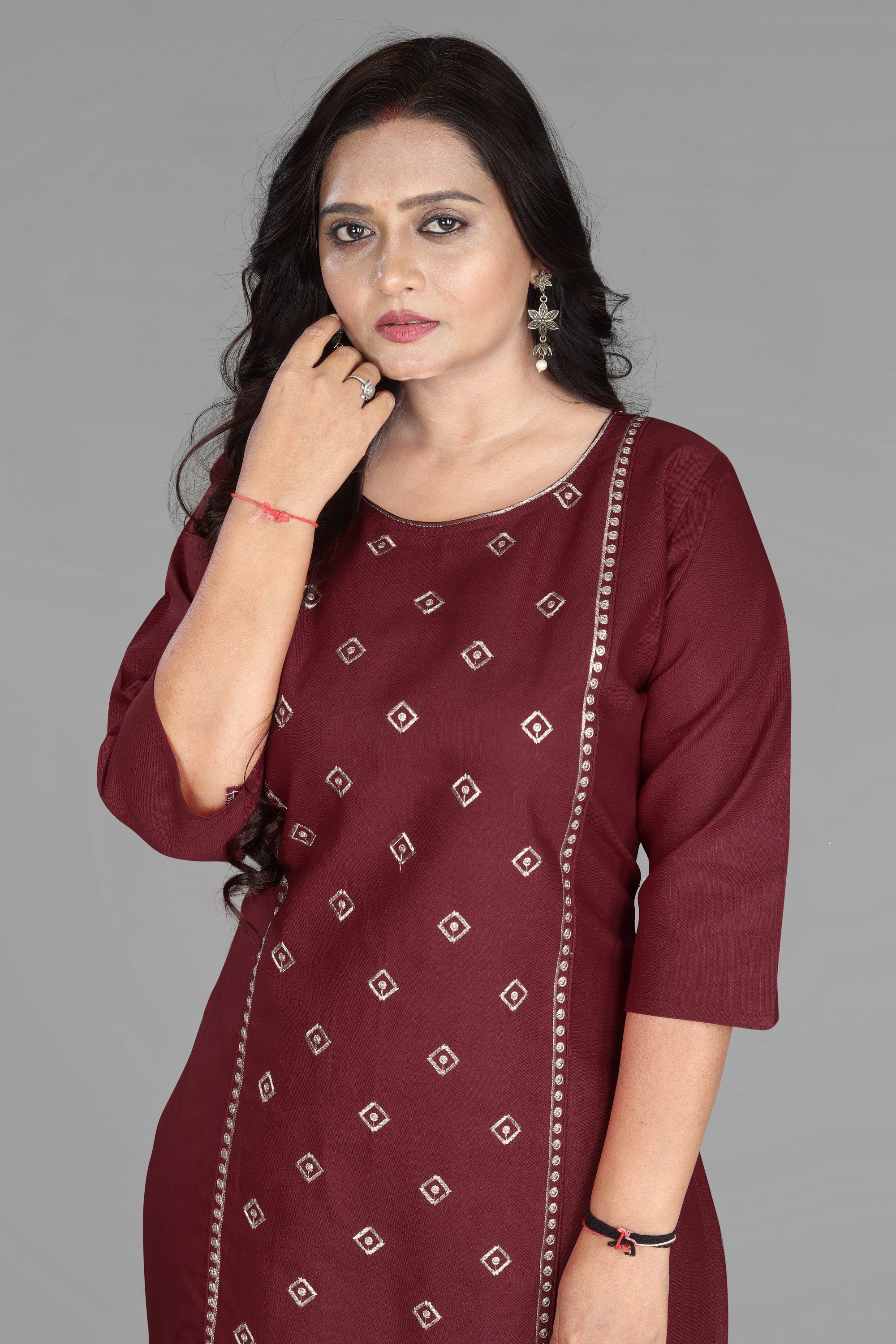 Women’s Embroidered Cotton Slub Kurti | Plus Size Ethnic Wear | M to 6XL