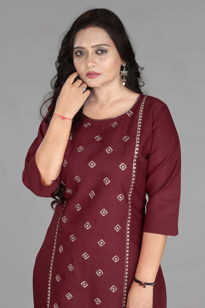 Women’s Embroidered Cotton Slub Kurti | Plus Size Ethnic Wear | M to 6XL