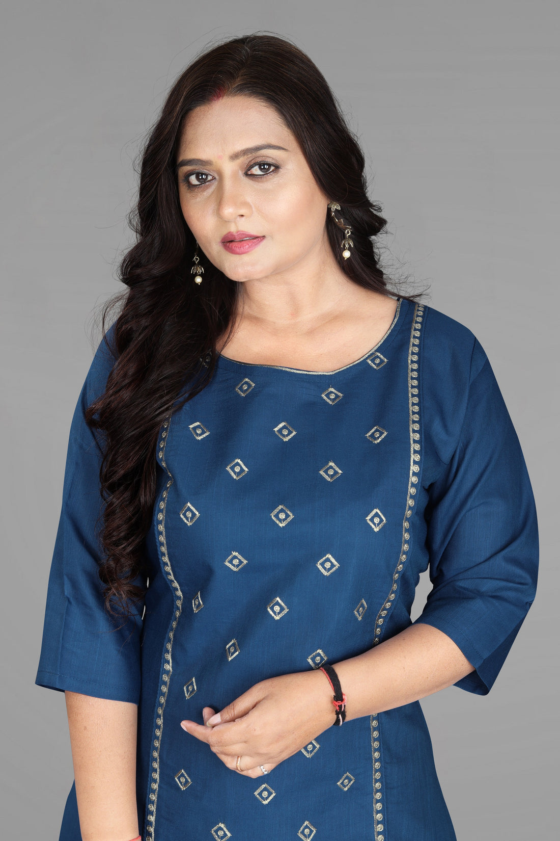 Women’s Embroidered Cotton Slub Kurti | Plus Size Ethnic Wear | M to 6XL