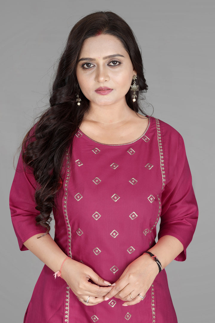 Women’s Embroidered Cotton Slub Kurti | Plus Size Ethnic Wear | M to 6XL