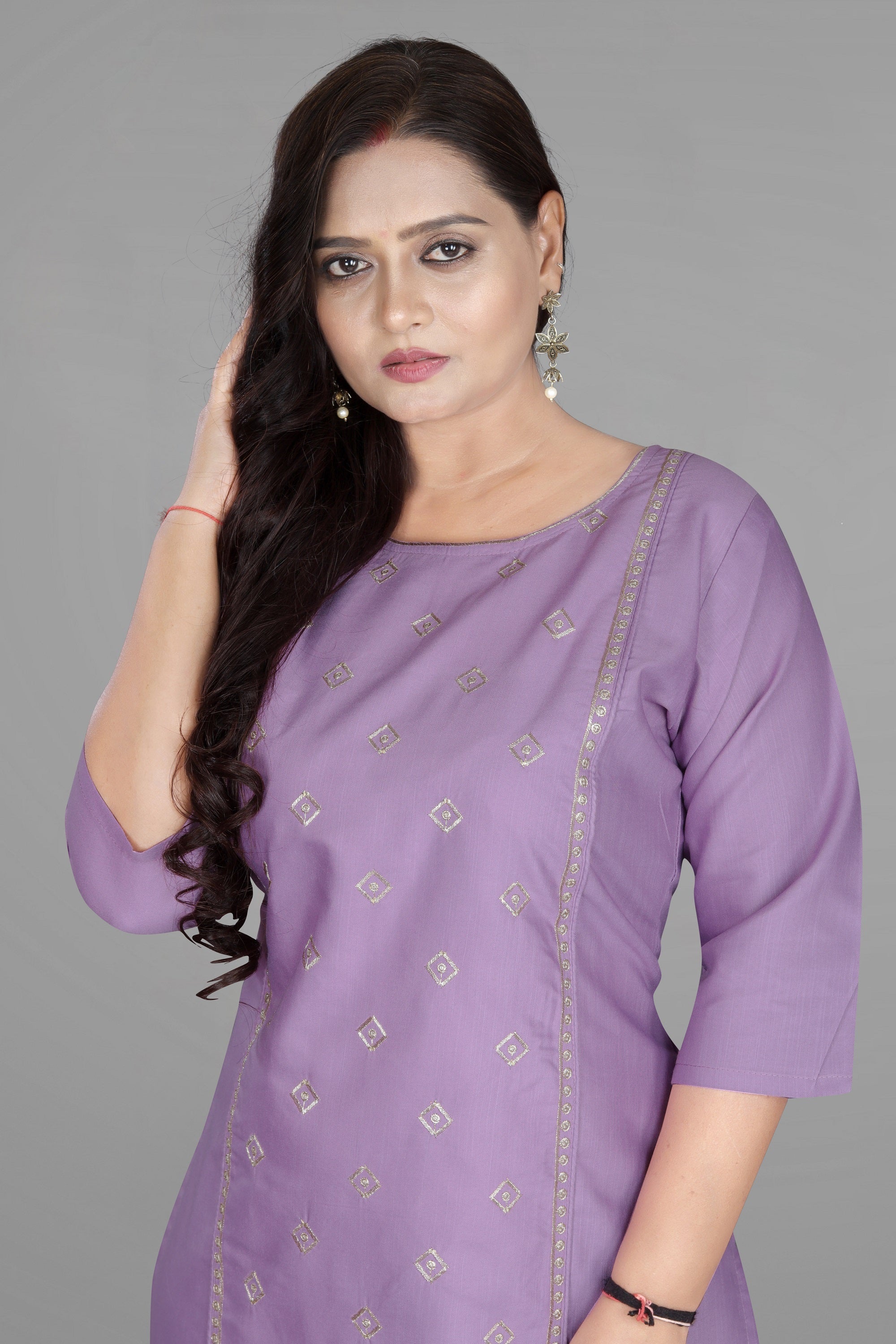 Women’s Embroidered Cotton Slub Kurti | Plus Size Ethnic Wear | M to 6XL